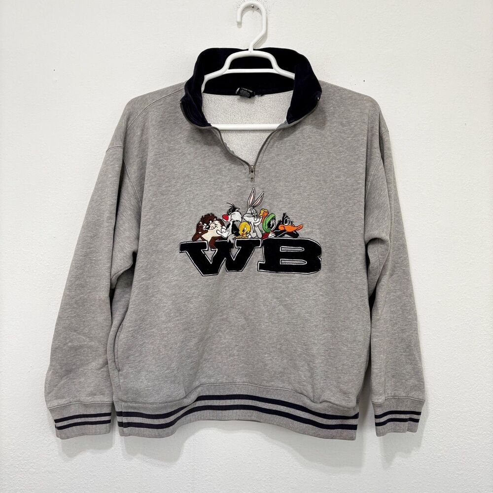 Warner Brothers Mens Vintage Looney Tunes Sweatshirt Y2K Causal Novelty Cartoon
